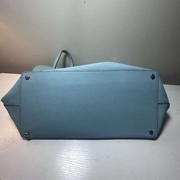 Kate Spade New York Tote Celeste Blue Large Cedar Street Leather Zip Closure - Picture 13 of 16